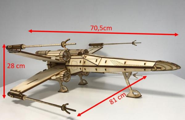 Star Wars - X-Wing Star Fighter as 3D large model - dimension